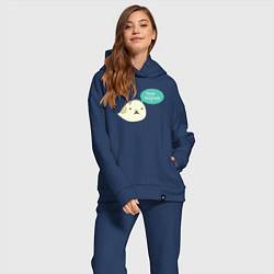 Женский костюм оверсайз Чык-Чырык Мем, цвет: тёмно-синий — фото 2