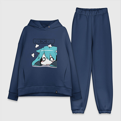 Женский костюм оверсайз Грусть / Тёмно-синий – фото 1