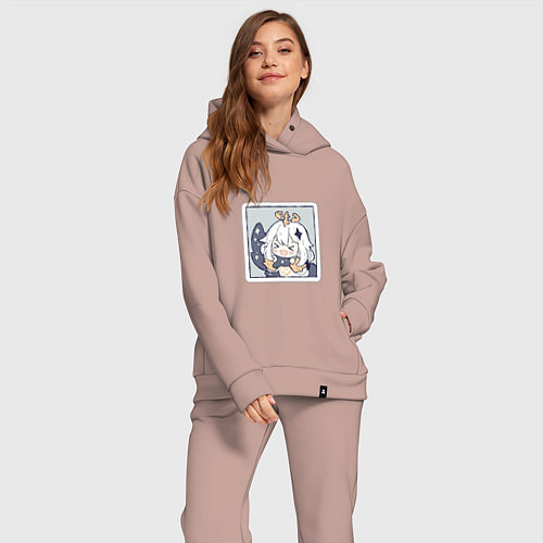 Женский костюм оверсайз Паймон / Пыльно-розовый – фото 2