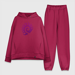 Женский костюм оверсайз Zerg logo Purple, цвет: маджента