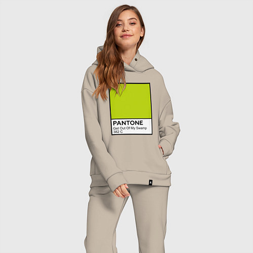 Женский костюм оверсайз Shrek: Pantone Color / Миндальный – фото 2