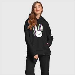 Женский костюм оверсайз Bad Bunny logo, цвет: черный — фото 2