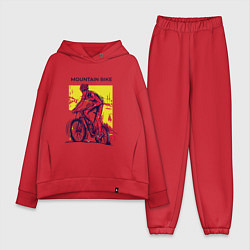 Женский костюм оверсайз Mountain Bike велосипедист, цвет: красный