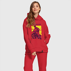 Женский костюм оверсайз Mountain Bike велосипедист, цвет: красный — фото 2