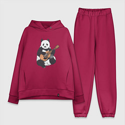 Женский костюм оверсайз Панда гитарист Panda Guitar, цвет: маджента