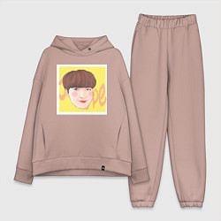 Женский костюм оверсайз Jung Hoseok, цвет: пыльно-розовый