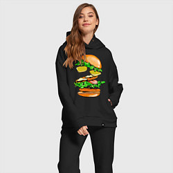 Женский костюм оверсайз King Burger, цвет: черный — фото 2