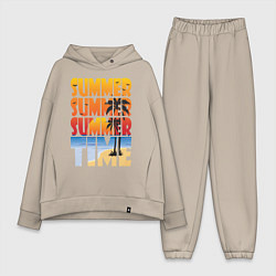 Женский костюм оверсайз SUMMER TIME, цвет: миндальный