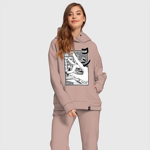 Женский костюм оверсайз Chainsaw man Kon / Пыльно-розовый – фото 2