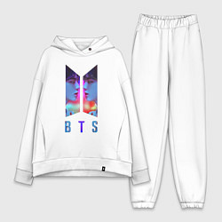 Женский костюм оверсайз Logo BTS, цвет: белый