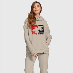 Женский костюм оверсайз Limp Bizkit, цвет: миндальный — фото 2