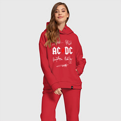 Женский костюм оверсайз AC DC АВТОГРАФЫ ИСПОЛНИТЕЛЕЙ, цвет: красный — фото 2