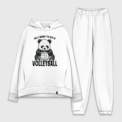Женский костюм оверсайз Volleyball Panda, цвет: белый
