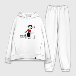 Женский костюм оверсайз Amlie радость Амели и гном, цвет: белый