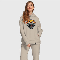 Женский костюм оверсайз Power Tiger, цвет: миндальный — фото 2