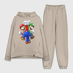 Женский костюм оверсайз Mario Bros, цвет: миндальный