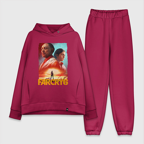 Женский костюм оверсайз FAR CRY 6 ФАР КРАЙ 6 ПОСТЕР / Маджента – фото 1