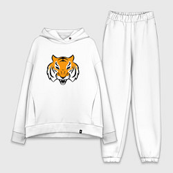 Женский костюм оверсайз Тигр логотип, цвет: белый