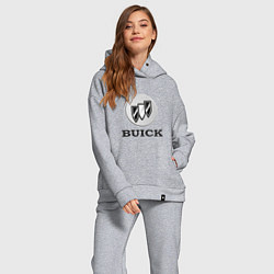 Женский костюм оверсайз Gray gradient Logo Buick цвета меланж — фото 2