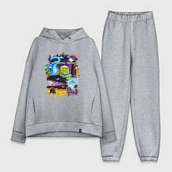 Женский костюм оверсайз Geometry Dash: Pixel Logo