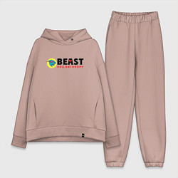 Женский костюм оверсайз Mr Beast Philanthropy, цвет: пыльно-розовый
