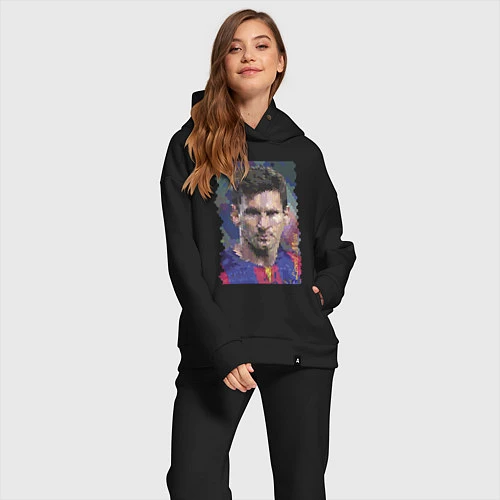 Женский костюм оверсайз Lionel Messi - striker, Barcelona / Черный – фото 2