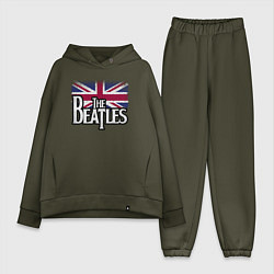 Женский костюм оверсайз The Beatles Great Britain Битлз, цвет: хаки