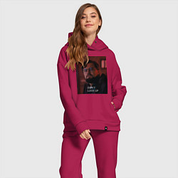 Женский костюм оверсайз Не смотрите наверх Леонардо ДиКаприо, цвет: маджента — фото 2