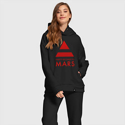 Женский костюм оверсайз 30 Seconds to Mars - Рок, цвет: черный — фото 2