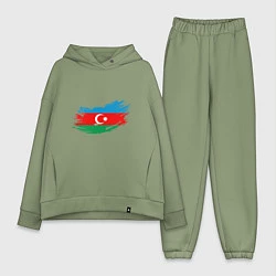 Женский костюм оверсайз Флаг - Азербайджан, цвет: авокадо