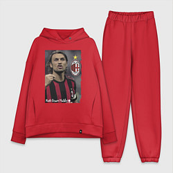Женский костюм оверсайз Paolo Cesare Maldini - Milan, captain, цвет: красный