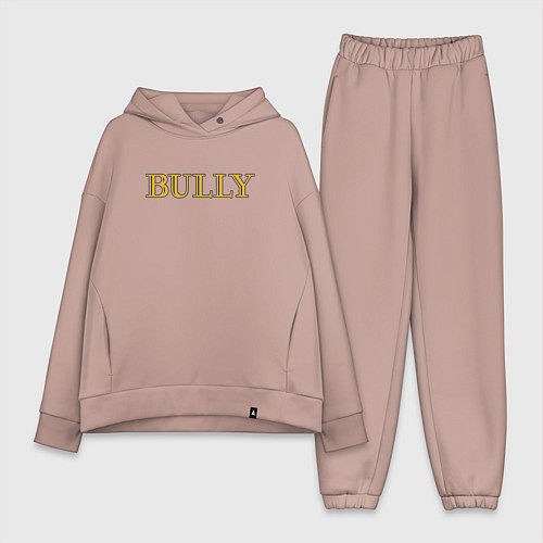 Женский костюм оверсайз Bully Big Logo / Пыльно-розовый – фото 1