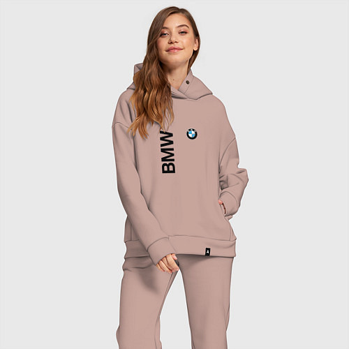 Женский костюм оверсайз BMW ато супер / Пыльно-розовый – фото 2