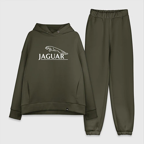 Женский костюм оверсайз Jaguar, Ягуар Логотип / Хаки – фото 1