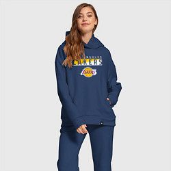 Женский костюм оверсайз LA LAKERS NBA ЛЕЙКЕРС НБА, цвет: тёмно-синий — фото 2
