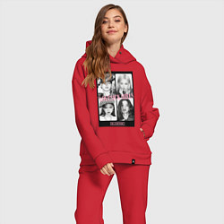 Женский костюм оверсайз Blackpink K-pop, цвет: красный — фото 2