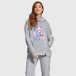 Женский костюм оверсайз Задумчивая Кокоми, цвет: меланж — фото 2