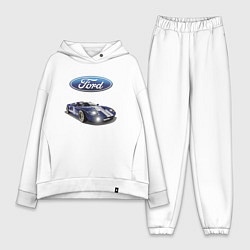 Женский костюм оверсайз Ford Racing team, цвет: белый
