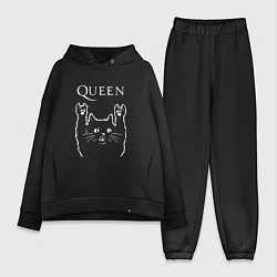 Женский костюм оверсайз Queen Рок кот, цвет: черный