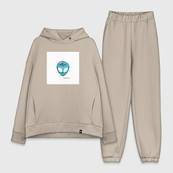 Женский костюм оверсайз КОСМОНАВТОВ НЕТ, цвет: миндальный