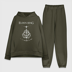 Женский костюм оверсайз Elden ring лого, цвет: хаки