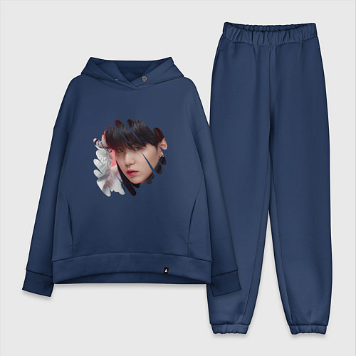 Женский костюм оверсайз Agust D SUGA BTS / Тёмно-синий – фото 1
