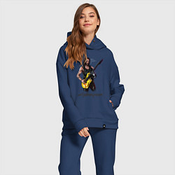 Женский костюм оверсайз Cyberpunk 2077 Johnny гитарист, цвет: тёмно-синий — фото 2