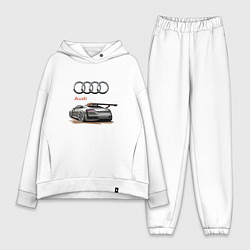 Женский костюм оверсайз Audi Racing team, цвет: белый