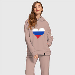 Женский костюм оверсайз Russian Heart, цвет: пыльно-розовый — фото 2