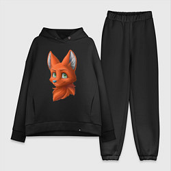 Женский костюм оверсайз Милая лисичка Cute fox, цвет: черный