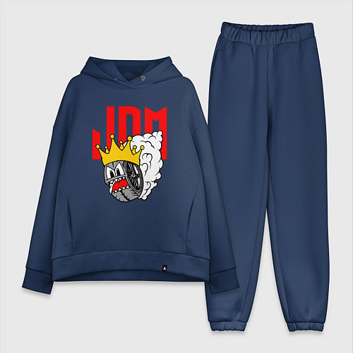 Женский костюм оверсайз JDM Wheel King / Тёмно-синий – фото 1