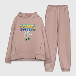Женский костюм оверсайз Silver Hedgehog Sonic Video Game, цвет: пыльно-розовый