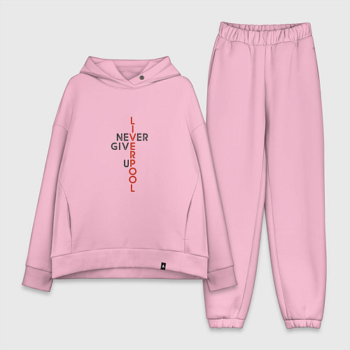 Женский костюм оверсайз Liverpool - Never Give Up / Светло-розовый – фото 1