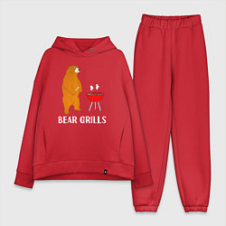 Женский костюм оверсайз Bear Grills Беар Гриллс, цвет: красный